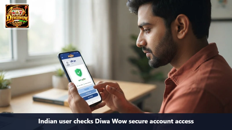 Indian user checks Diwa Wow secure account access