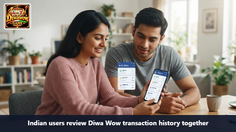 Indian users review Diwa Wow transaction history together